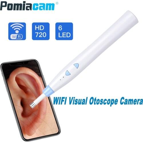 HD 720P Wireless WIFI Ear Endoscope F180 5.5mm Visual Ear Spoon Earpick Mini Inspection Otoscope Camera Ear Health Care