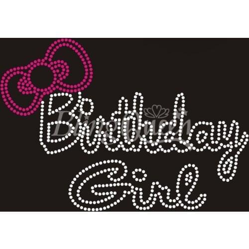 BlingQueen 25PCS/LOT Custom Rhinestone Iron On Transfers Birthday Girl Designs