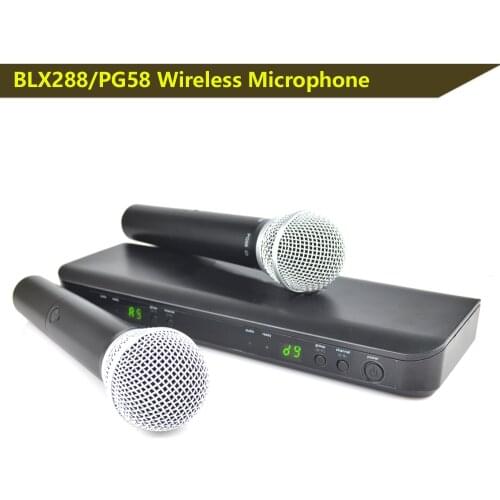 BLX8 BLX288 PG58 wireless Microphone UHF dual microphone kit microphone wireless system