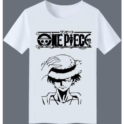 One Piece Cosplay T Shirt Monkey D Luffy Cartoon Print T-Shirt Summer Graphic Tees Crew Neck Harajuku Casual Top Costume