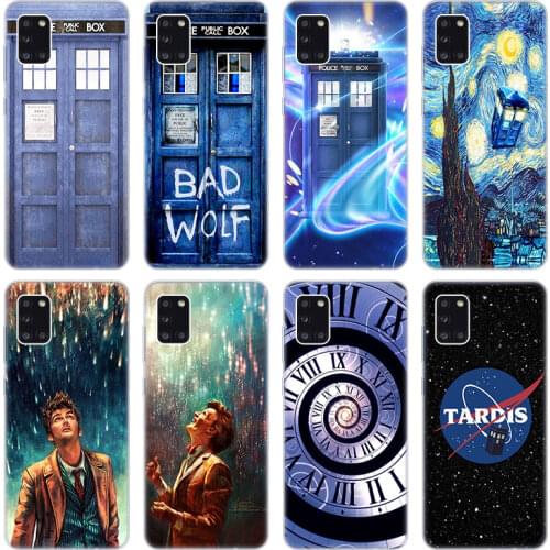 Tardis Box Doctor Who Van Gogh Case for Samsung Galaxy A02 A10 A11 A12 A20 A20E A21 S A22 A30 A31 A32 A01 Core Silicone Cover
