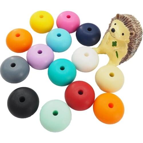 Chenkai 10PCS BPA Free 23*15MM Silicone Abacus Beads Teething Sensory Pacifier For DIY Infant Nursing Necklace Jewelry Gifts