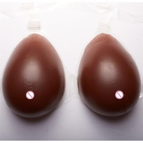 Black Silicone Breast Bra Form 2800g/pair Soft Realistic Boobs Fake Breast For Transgender Crossdresser Use Needn't Adhesives