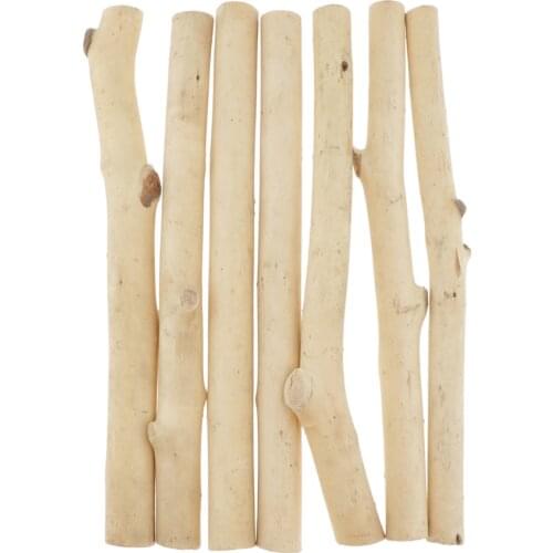 7 Pack Unfinished Wood Craft Sticks, 30cm Wood Log Sticks for Rustic Home Decor