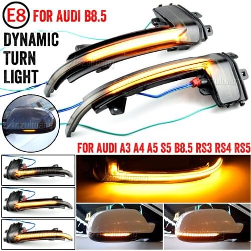 For Audi A4 A5 S5 B8.5 RS5 RS4 Dynamic Scroll LED Turn Signal Light Sequential Rearview Mirror Indicator Blinker Light