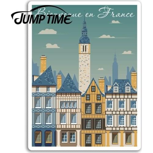 Jump Time for France Vinyl Stickers French Travel Fun Sticker Laptop Luggage Car Bumper Decal Waterproof Car Accessories