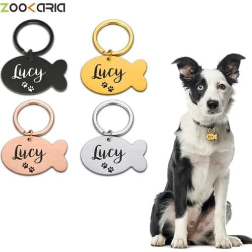 Free Engraving Pet Cat ID Tag for Kitten Cat Dog Pet Collar Accessories Dogs Pet ID Tags Customized Pet Identity Card