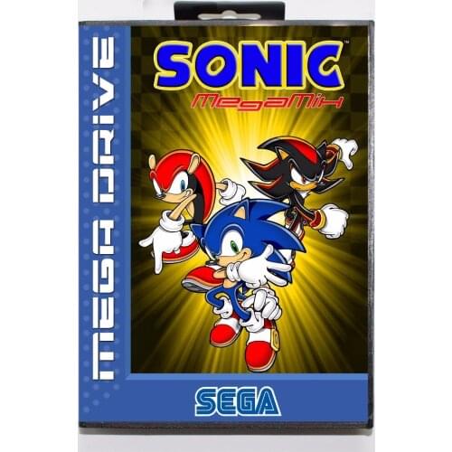 Sonic Megamix 16 bit MD Game Card With Retail Box For Sega Megadrive/Genesis