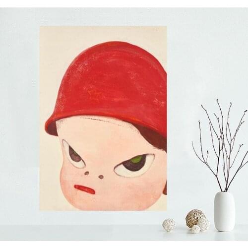 Custom Yoshitomo Nara Canvas Poster Bedroom Home Decoration Wall Poster Art Print Silk Fabric Gift For Children 50x75CM,60x90CM