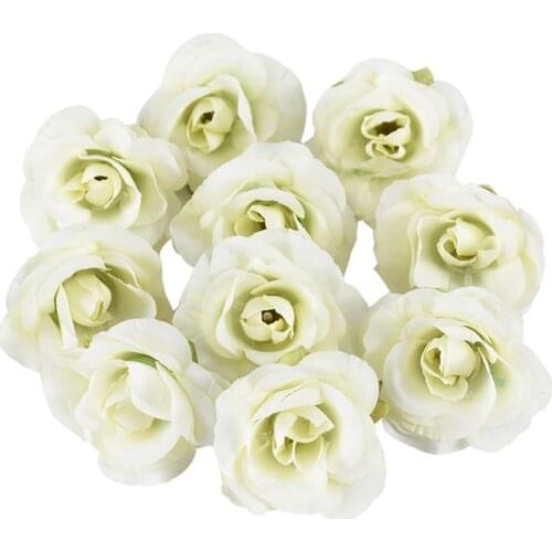 20pcs 4cm Artificial Flower Head Silk Rose For Wedding Party Home Decoration DIY Christmas Wreath Scrapbook Craft Fake Flower