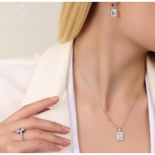 925 Sterling Silver Baguette Set Birthday Anniversary Fashion Engagement Handmade Wedding Band Top Quality Charm Jewelry Model 4