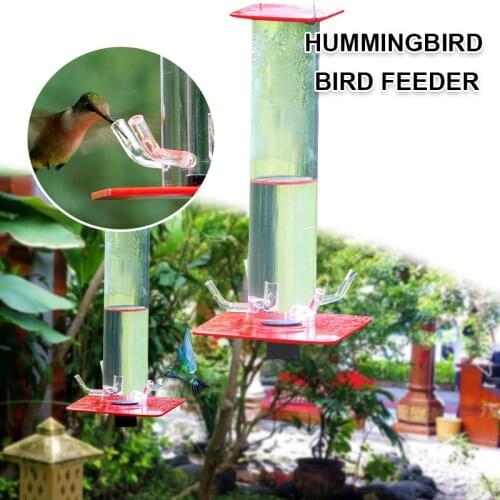 Hummingbird Feeder Suspended Long Tube Red Convenient Beautiful Birds Feeder CLH@8