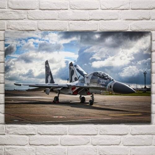Cool sukhoi su 27 fighters flanker b air force aircraft living room home decor wall art print wood frame fabric poster KP908