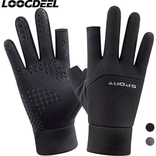 LOOGDEEL Cycling Gloves Night Reflection Fingertip Touch Screen Technology Lock Temperature Wrist Windproof Sports Riding Gloves
