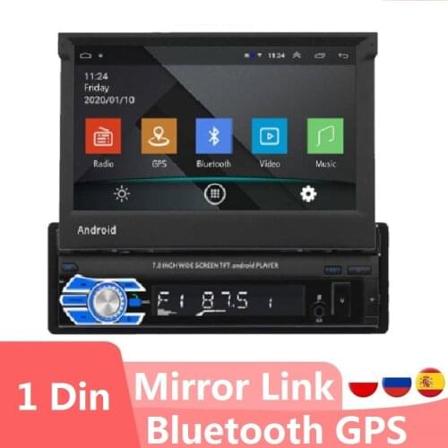FD70 1 Din Android GPS Car Radio Multimedia Video Player Navigation 7" Screen Bluetooth Mirror link Autoradio 1din Universal