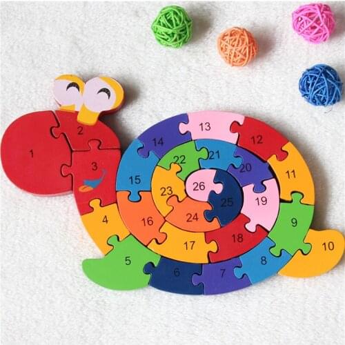 New Educational Toys Brain Game Kids Winding Snail Figure Wooden Toy Wood Kids 3D Puzzle Wood Brinquedo Madeira Kids Puzzles
