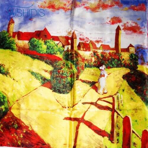 Brand New Fashion Silk Scarf 34" Large Size Square Wraps & Scarves Luxury Neckerchief Coming Festival Present