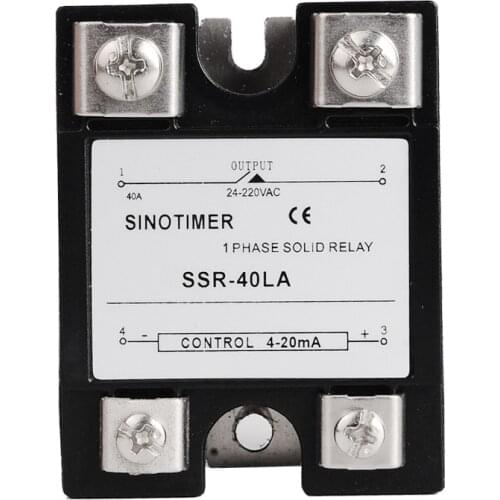 Analog 4-20mA Current Input Single Phase Solid State Relay SSR-40LA 25LA 80LA SSR Voltage Regulator Module Proportional Linear