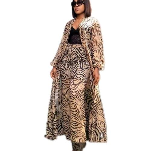 African Print Dresses for Women 3 Piece Set Dashiki Long Maxi Dress and Pant Suits African Clothes Elegant Robe Africaine Femme
