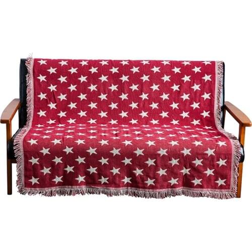 Starry Sky Star Sofa Cover Towel Cotton Blanket Throws Geometric Pattern Decorative Sofa Cushion Floor Carpet Mat Bedspread