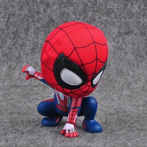 Marvel Spider-man Handheld Toy Magnets Shake-head Action Figure Q Version Of The Heros Return Avengers Furnishing Articles