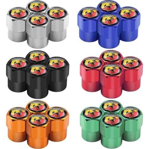 4pcs ABARTH Car Wheel Tire Valves Tyre Air Caps case badge wheel Dust-proof covers 3D logo Emblem Car styling Auto accessories