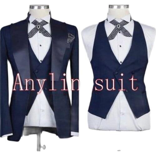 Recommend Handsome Groom Tuxedos Peak Lapel Adult Mens Prom Party Business Suits Blazers Coat Waistcoat Trousers Sets W:1150