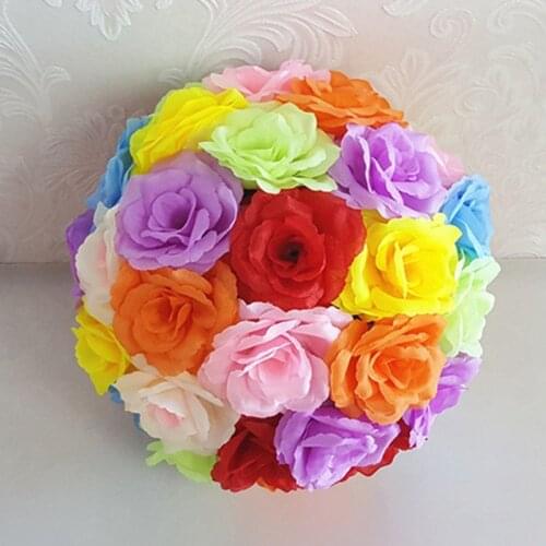 Romantic Classic Theme Wedding Decor Kissing Balls Hanging Ornament Artificial Rose Flower Ball 20 cm 8" Free Shipping