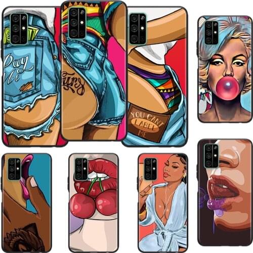 Sexy big girl art Silicone Cover For Huawei Honor 10i 10 9C 9A RU 9X 9N 9S 9 Pro Lite Play 3E V9 Black Phone Case
