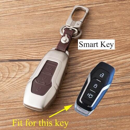 Smart Key Fob Holder Shell Case Bag Ring Cover Parts Fit For Ford Edge Mendeo Mustang Fusion F150 2015 2016 2017 Accessories