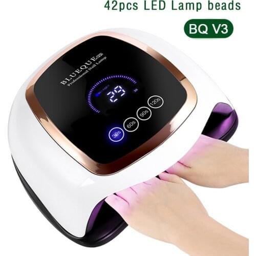 High Power BQ V3 84W LED UV Lamp 42 Leds Fast Curing Gel Polish Nail Dryer Set Four Timer Setting Smart Sensor Nail Tool Hot