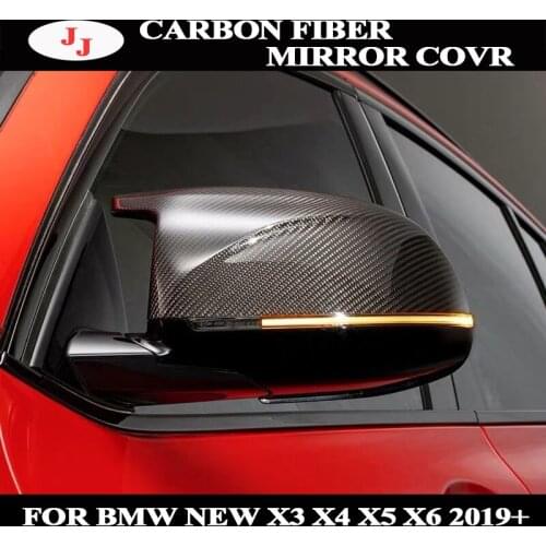 Carbon Fiber Mirror COVER Cap For BMW X3 G01 2018 2019 X4 G02 X5 G05 X7 G07 horn Side Wing Rearview Case Shell Cover Replacement