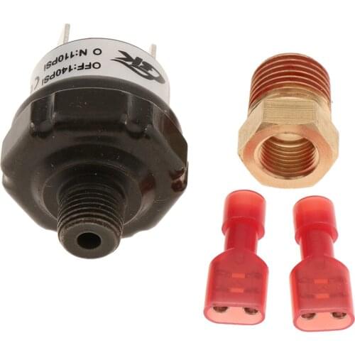 1/4'' NPT 110-140PSI Air Pressure Control Switch Valve Tank Mount Kit for 12V Air Compressor