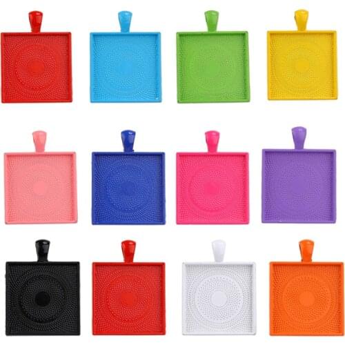 10PCS 25mm Square Cabochon Pendant Base Charms DIY Jewelry Making For Pendant Necklace Crafts Findings Handmade Accessories JUYA