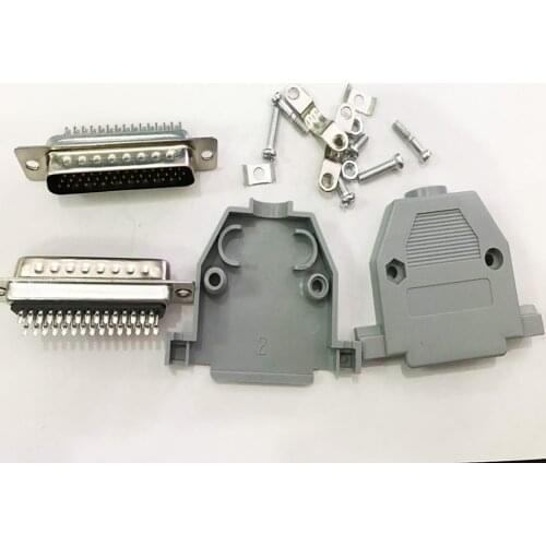 10pcs 44 pin DB44 3 Rows Welding with Plastic Cover Connector Socket Adapter