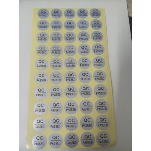 1000pcs 16 mm QC passed label the bank inspection sticker logo