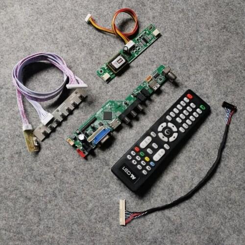 2CCFL VGA+AV+USB For LTN154XB/LTN154X5/LTN154X9/LTN154AT08 LVDS 30-Pin screen DIY kit 1280*800 LCD display controller board