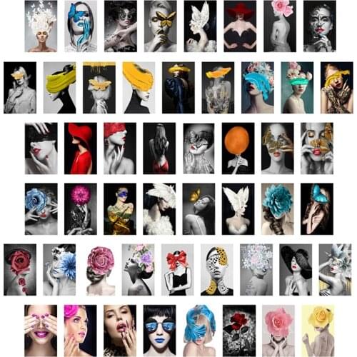 50PCS Sexy Lady Postcard Photo Collage Set Beautiful Women Exquisite Aesthetic Wallpaper Posters Kit for Bedroom Wall Decorative