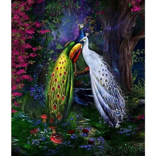 5D DIY Diamond Painting Kit Full Square/round Rhinestones Cross Stitch Kit Diamond Embroidery Mosaic Peacock Needlework