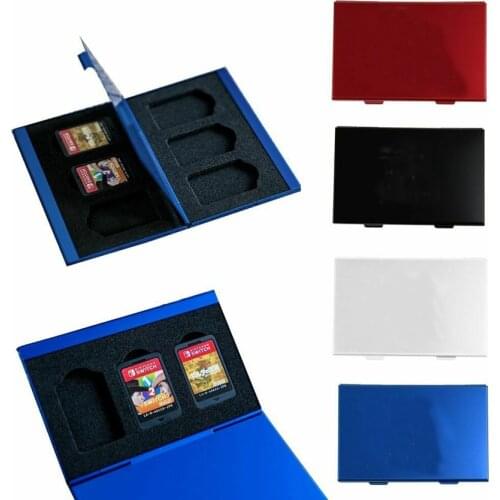 6 in 1 Portable Slots Aluminum Game Card Cartridge Case Holder Storage Box for Nintendo Switch 9.3x6x1cm