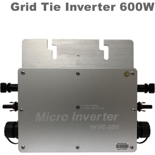 600W Pure Sine Wave Grid Tie Inverter Waterproof IP65 Micro Inverter 22-50VDC 190-260VAC for Solar System MPPT