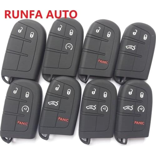 RUNFA AUTO Fob Remote Shell Holder For Jeep Chrysler Dodge Fiat Car Key Silicone Case Cover Smart Keyless Entry