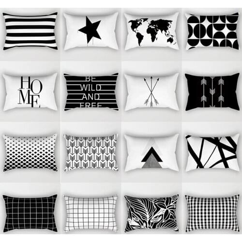 Black and White Throw Pillow Case Nordic Geometric Cushion Cover Home Sofa Decorative Pillows Cushion Pillows 30x50CM