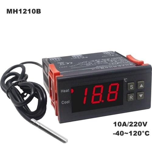 MH1210B Digital Temperature Controller Thermostat Regualator 10A 220V 40~120C for Incubator with NTC Thermocouple NTC Sensor