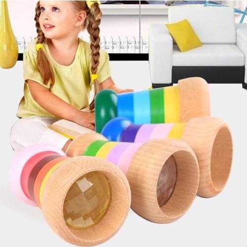 Wooden Kids Bee Eye Effect Kaleidoscope Multi Prism Observation Educational Toy