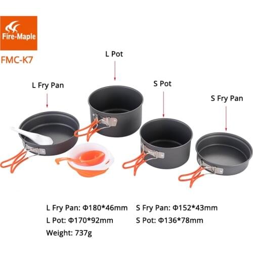 Fire Maple Outdoor Camping Tools Picnic Set Foldable Cooking Cookware Aluminum Alloy For Outdoor Camping 2-3 Persons