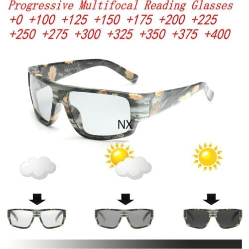Photochromic Reading Glasses Men Women Ultralight Sports Progressive Multifocal Presbyopia Eyeglasses With Diopter Lens NX