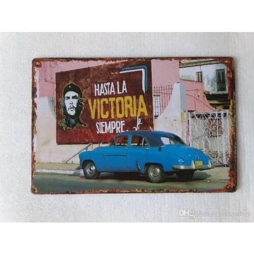 HASTA LA VICTORIA SIEMPRE Vintage home Bar Pub Hotel Restaurant Coffee Shop home Decorative Metal Retro Metal Poster Tin Sign