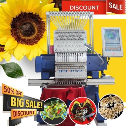 HO1501N single head embroidery machine 15 needles / hat embroidery machine cording device prices
