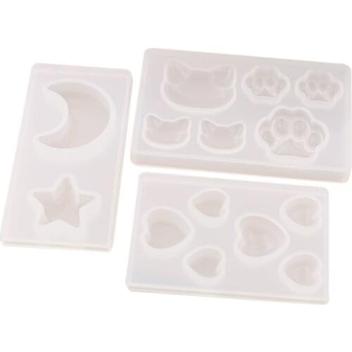 Cat Bear Paw Heart Moon Star Silicone Mold Resin Silicone Mould Handmade Diy Jewelry Making Epoxy Resin Molds
